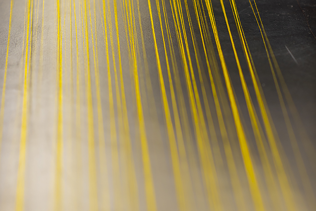 Filamenti di tessuto giallo