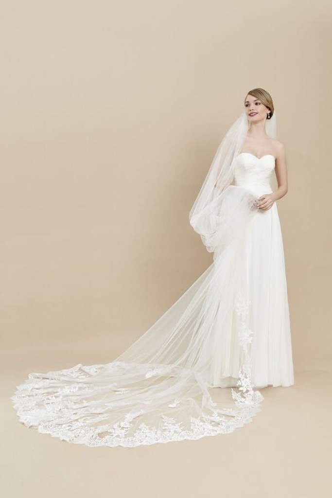 Sposa con velo da sposa lungo